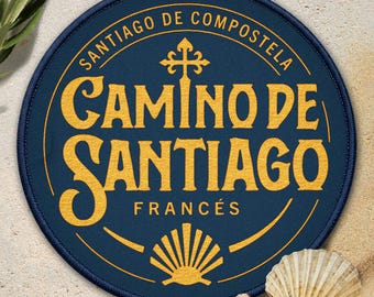 Camino de Santiago Francés Patch – Santiago de Compostela Woven Pilgrim Patch 3 inch | Outdoor & Trekking