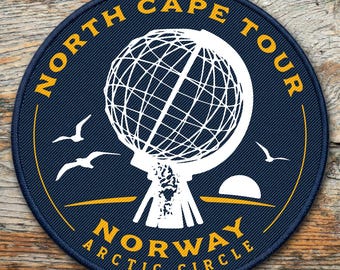 North Cape Patch | North Cape Tour Norway | Arctic Circle Travel Patch | Nordkapp Patch Norway | Backpack Patch |  | Globe Monument