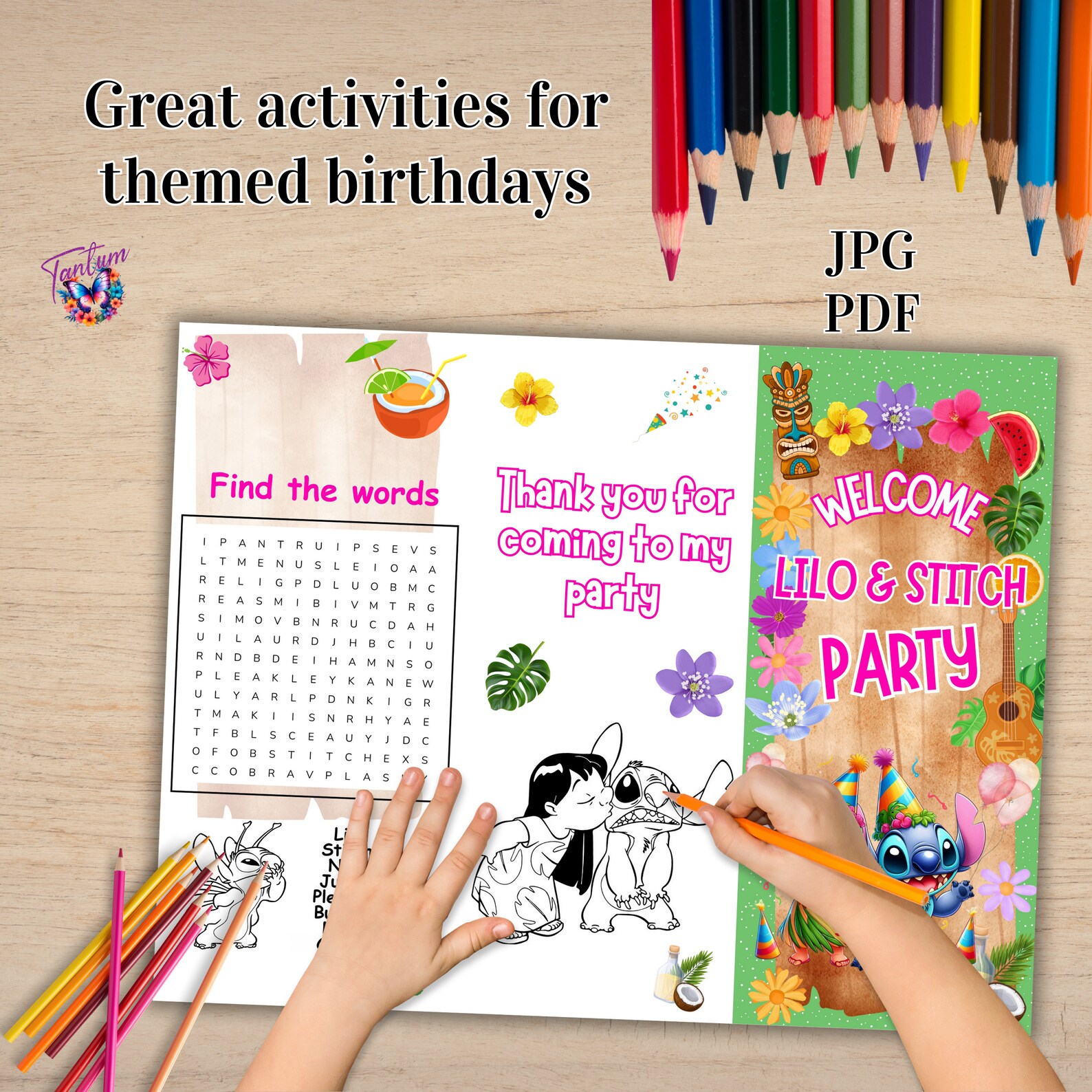 Printable Lilo and Stitch Activity Sheet, Lilo and Stitch Coloring Page, Kids Activities Sheet ...