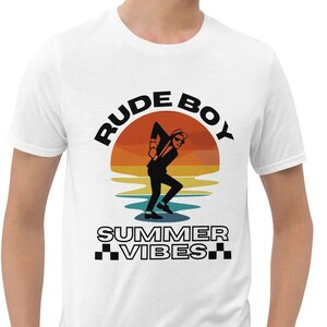 Rude Boy, Summer Vibes, Ska Music, Skankin Retro Sunset, 2 Tone, Short-Sleeve Unisex T-Shirt
