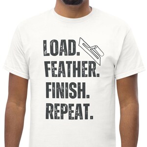 Men&#39;s Classic Tee, Funny Drywall Finisher, Load Feather Finish Repeat