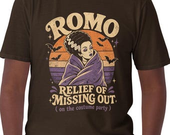 Spooky ROMO, Relief of Missing Out on the Costume Party, Cozy Bride of Frankenstein, Introvert Halloween, Unisex T-Shirt