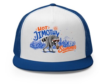 Hot Jimothy Summer Raccoon Iced Coffee Seattle Legend Unisex Trucker Cap