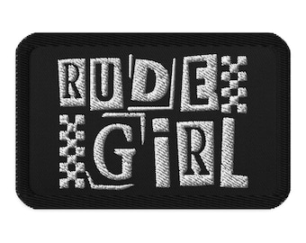 2 Tone Ska Rude Girl Embroidered Patch, Rude Girl, Ska Ska Ska, Ska Punk, Ruder Than You