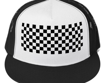 90s Skate Punk Ska Checkerboard Trucker Cap