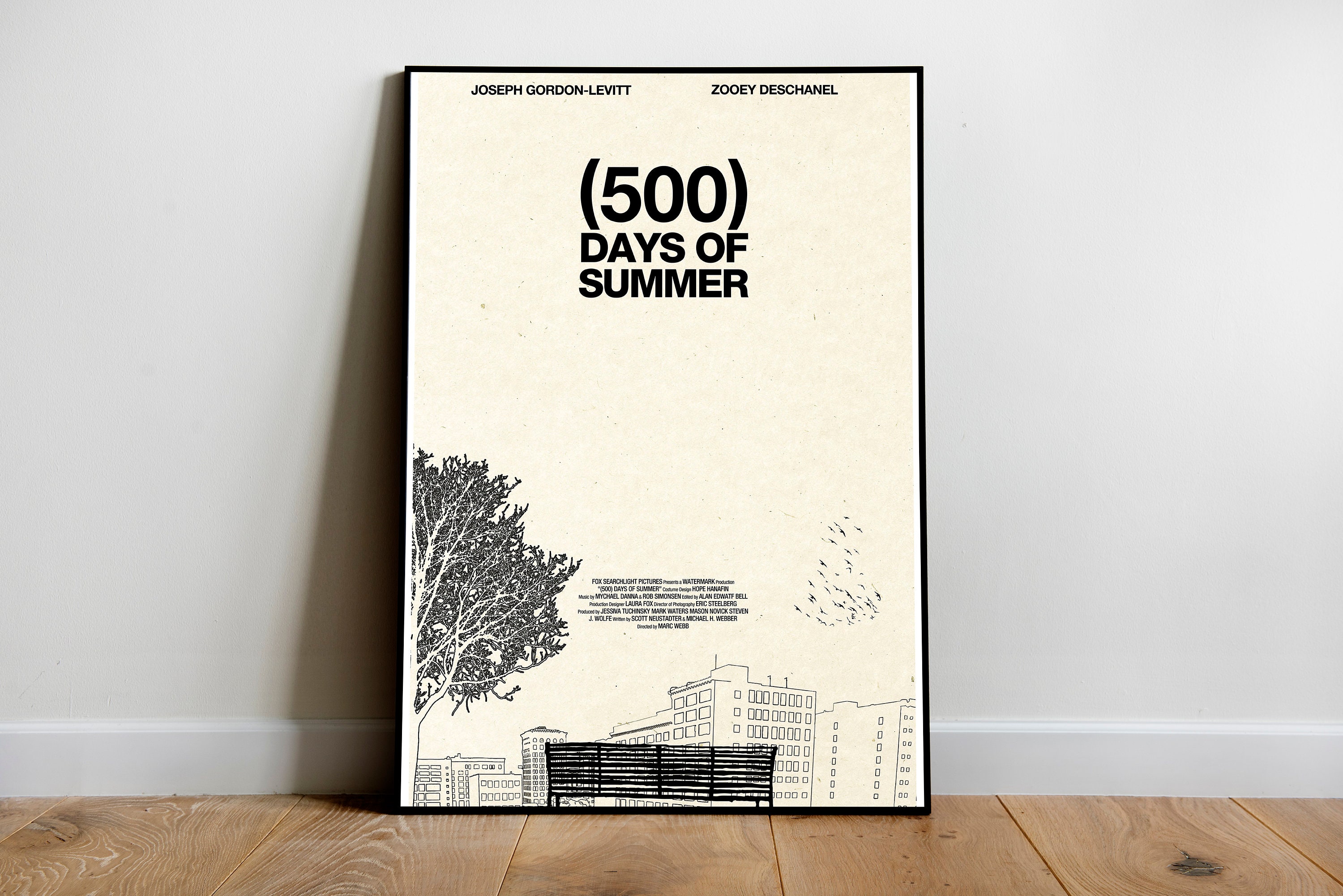 Buy 500 500 Days of Summer 500 Días Juntos Zooey Deschanel, Joseph  Gordon-levitt, 500 Days of Summer Poster Illustration Wall Art Print Online  in India 