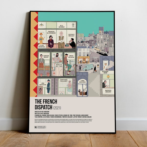 The French Dispatch / Wes Anderson / Digital Download Alternative Movie Poster (A2/A3/A4) - Vintage Kunstdruck, Retro Modern Art, Home Decore