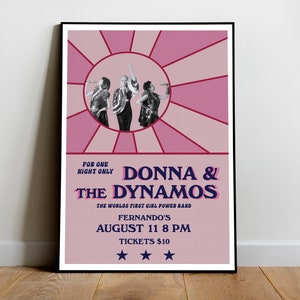 Mamma Mia Movie Poster / Donna & The Dinamos / ABBA / Dancing Queen / Digital Download Alternative Movie Poster (A2/A3/A4) - Vintage Art