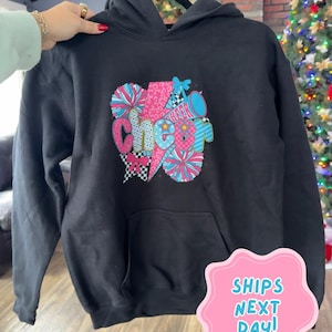 Kids Cheerleading Hoodie, Girls Cheer Sweatshirt. Size up!!