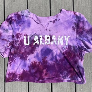 College Tee Shirt, Rough Cropped Ice Dyed Tee Shirt, Bed Party Gifts, Tie Dye Clothing, College Merch, College Bed Party, Bed Party Gifts