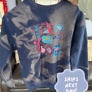 Kids Cheerleading sweatshirt, Girls Cheer bleached Sweatshirt. No Hood