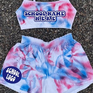 Custom College Matching Set Perfect for Bed Parties Tie Dye Two Piece Set Any Color Tie Dye Custom College