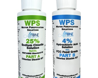 WPS KIT Sodium Solution 25% Hydrochloric Acid 4 Water Purification Drops CDS 125ml