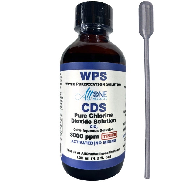 WPS Glass Pure CDS 3000 PPM Water Purification Drops Activated 125ml