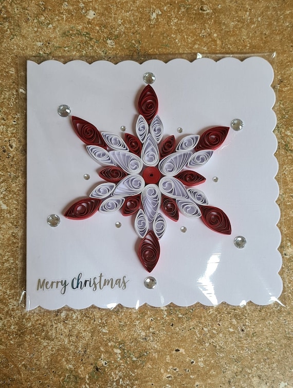 Quilled Christmas Cards Quilled Cards Christmas Tree Cards Etsy