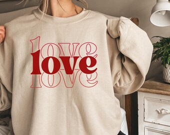 Valentines Day Sweater, Valentines Day Sweatshirt, Womens Valentines day Gift, Womens Sweatshirt, Love Sweater, Valentines Day, Heart Shirt