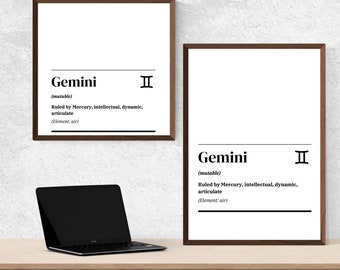 Zodiac Wall Art Gemini segno zodiacale