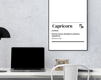 Zodiac Wall Art Capricorn Astrology Sign