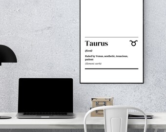 Zodiac Wall Art Taurus Astrology Sign