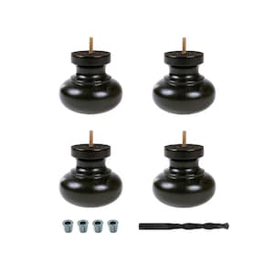 Set of 4 Beech Wood Sofa Legs - M8 Bolted Furniture Legs - Natural Coating - Sofa Chair Legs