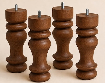 Beech Wood Furniture Legs: Sofa, Bed, Cabinet Feet - Set of 4