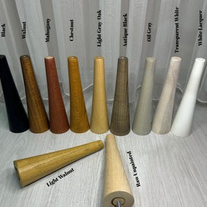 Tapered Beech Wood Furniture Legs – M8 Bolted Wooden Sofa Legs – Custom Color Options – Replacement Furniture Feet Set