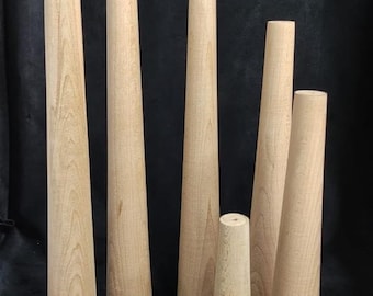 Natural Beech Wood Tapered Table Legs - Set of 4 with M8 Screws