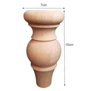 4 Pieces 15 cm Height Solid Wood Pumpkin Shaped Furniture Legs, Wooden Furniture Legs, Sofa Legs, Bedstead Legs, Cabinet Legs, Set of 4