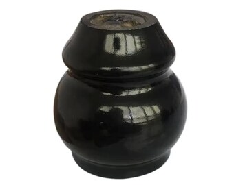 Black Lacquered Beech Wood Sofa Legs (4 Pieces, 10cm, 72mm Diameter)