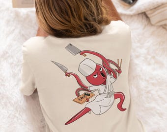 Octopus Sushi Chef T-Shirt: Funny Sushi Master Design