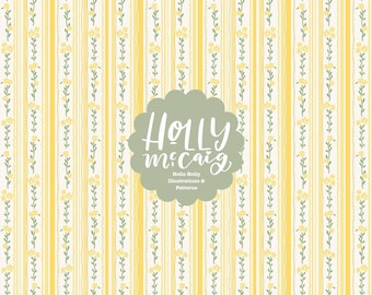 Floral Stripe Seamless Pattern: Romantic Vintage Style Repeat - Shabby Chic Background