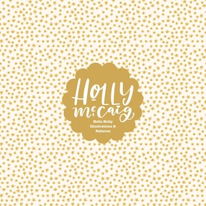 Gelbe Ditzy Blumenmuster, Handgezeichneter nahtloser Hintergrund (Digitaler Download)