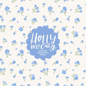 Shabby Chic Rose Seamless Pattern - Blue Tiny Floral Background - Repeat Flowers