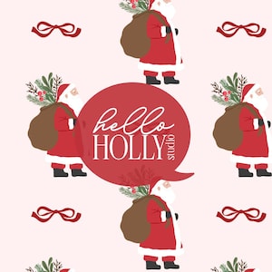Weihnachtsmann Musterdesign | Vintage Urlaub Illustration Stil | Weihnachtsmann-Wiederholungshintergrund - Digitaler Hintergrund Urlaub Bögen