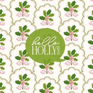 Weihnachten botanische Jakobsmuschel Musterdesign | Preppy Urlaub Design | Weihnachten Hintergrund | Großartiger jahrtausendealter Stil