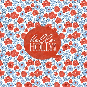 4 juli patriottische ditzy bloemen naadloze achtergrond | Rood wit blauw herhalingspatroon | Coquette Preppy Grand Millennial-stijl
