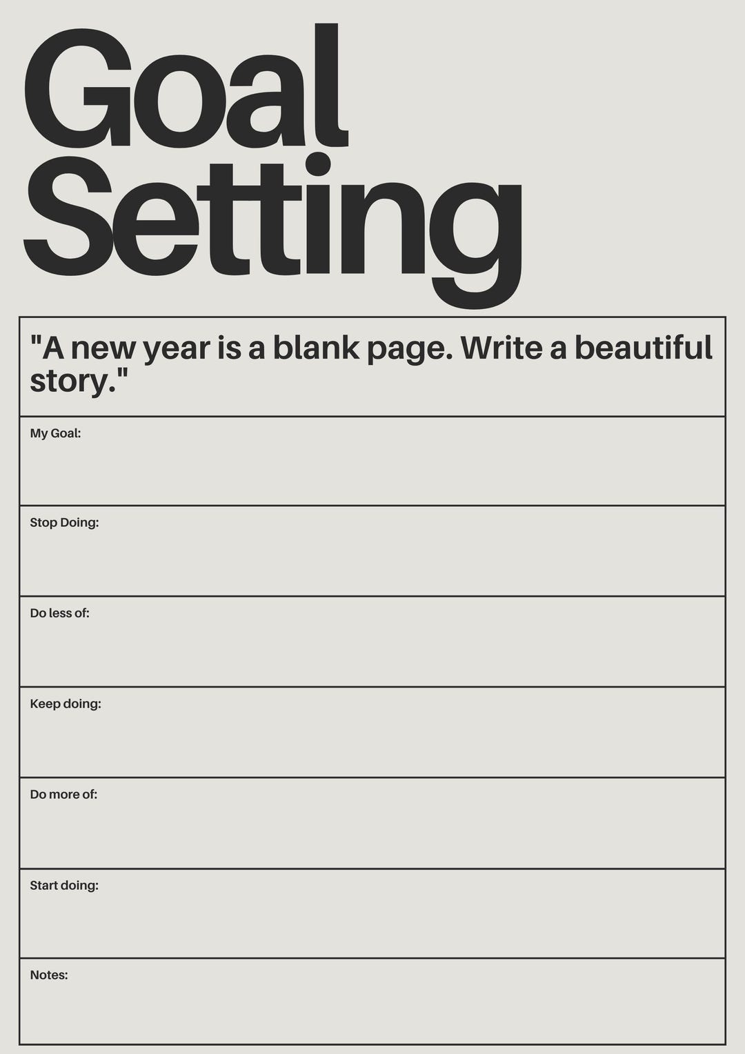 Editable Canva Monthly Goals Setter Template | Minimalist ...