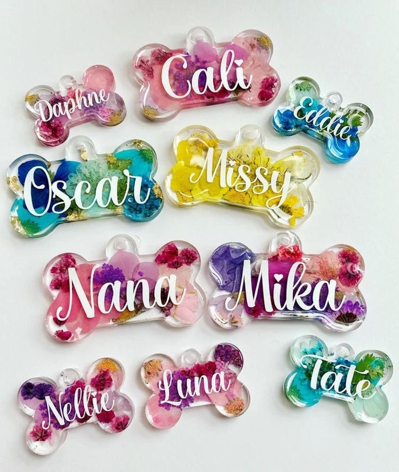 Resin Dog Tag Personalized Custom Dog Tag Resin Dog Tag Pet Etsy