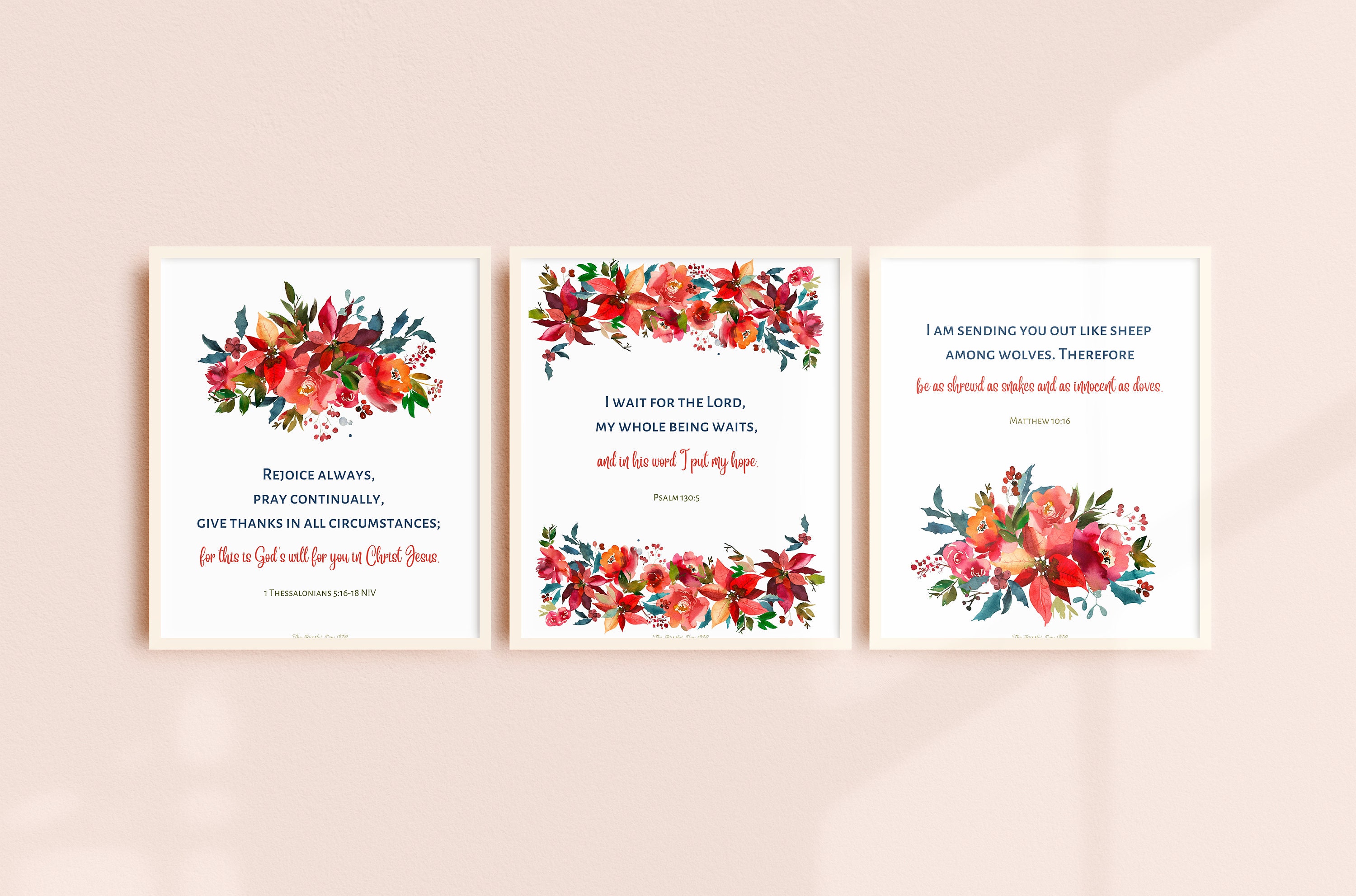 3-piece Bible Verses Printable, Christian Printable Wall Art, Bible ...