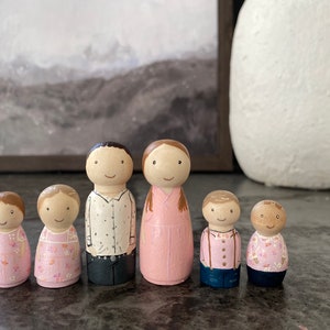 Personalized Peg Doll Set, Family Peg Doll, Gift