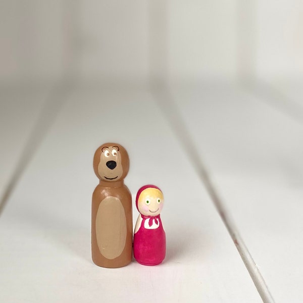 Masha and The Bear, Wood Peg Doll