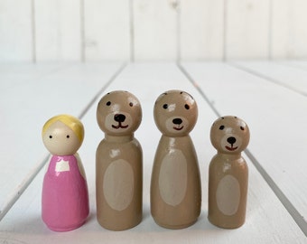 Goldilocks and The Three Bears Peg Dolls