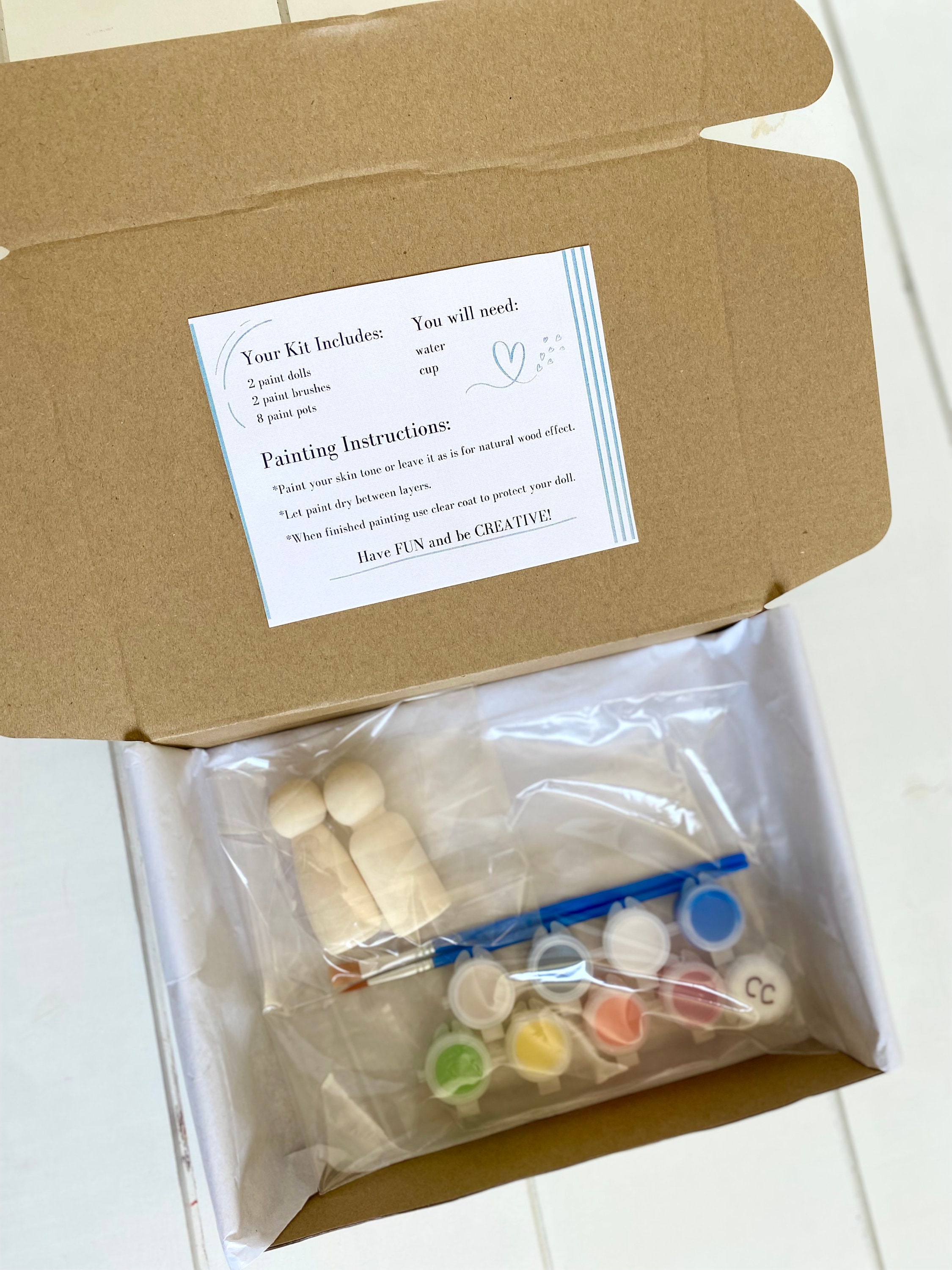 DIY Paint Your Own Peg Doll Kit, Craft Project, Painting, Couples ...