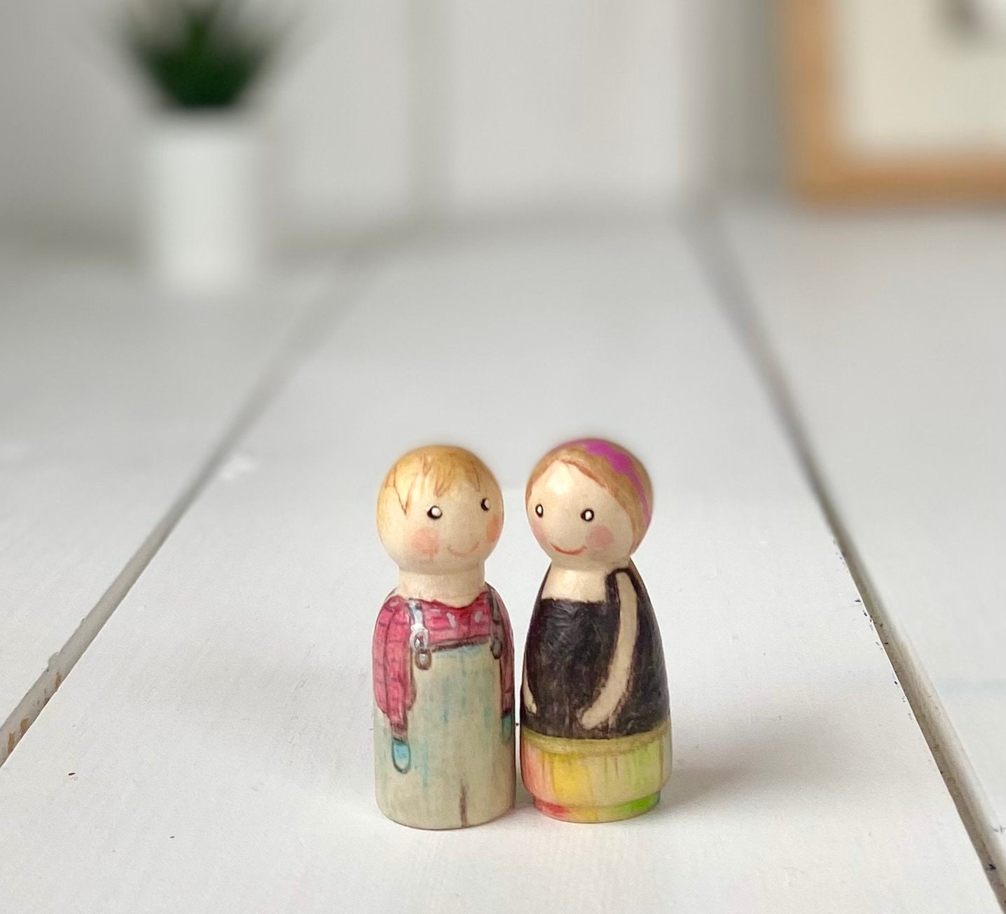 Personalized Peg Doll, Hand Colored Peg Dolls, Custom Gift