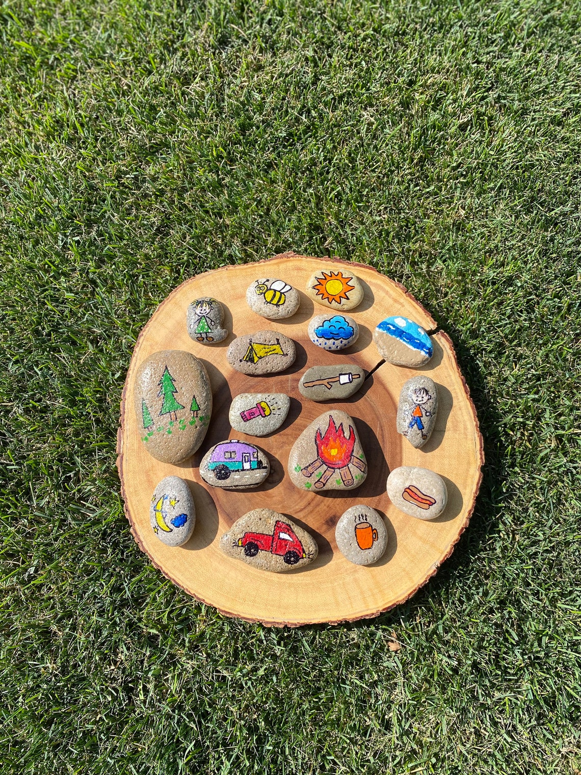 Tell a Story Painted Rocks, Camp Theme Set, Lake - Etsy