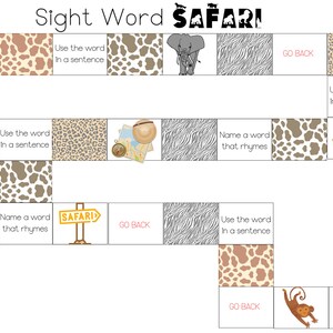 Sight Word Game Printable Learning Game  Kids Learning Activities