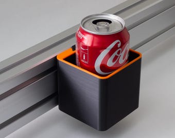 Cup Holder / Storage Bin for Aluminum Extrusion Sim Racing or Flight Rig