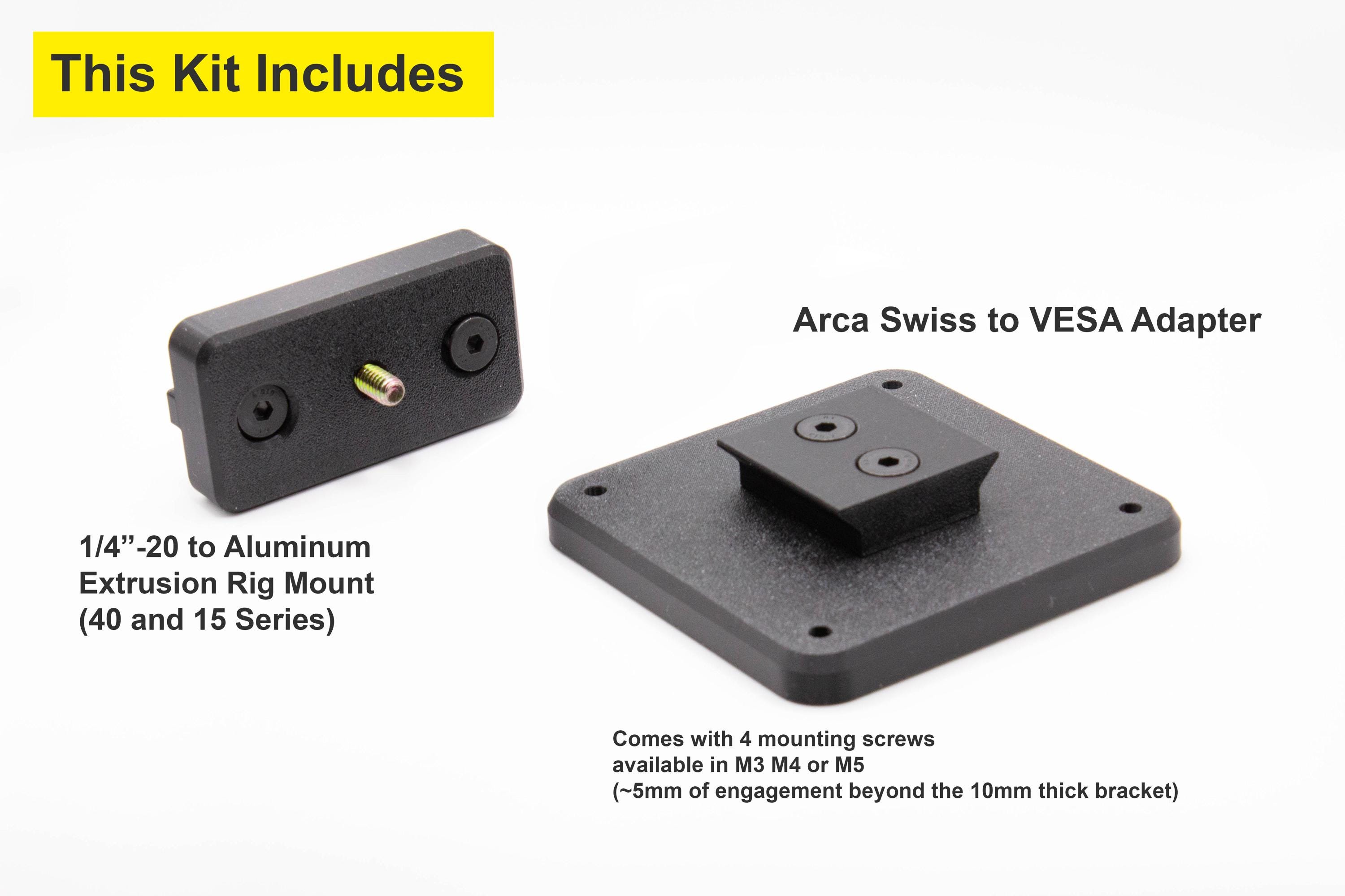 VESA Mounting Kit for Aluminum Extrusion Rig - Compatible With 1/4
