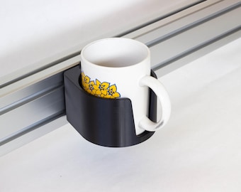 Cup Holder for Aluminum Extrusion Sim Racing or Flight Rig