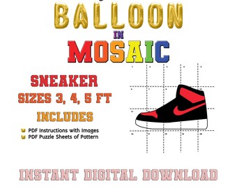 Sneaker Balloon in Mosaic Template, Shoe from Balloons Photo Prop, Instant Download, DIGITAL FILE